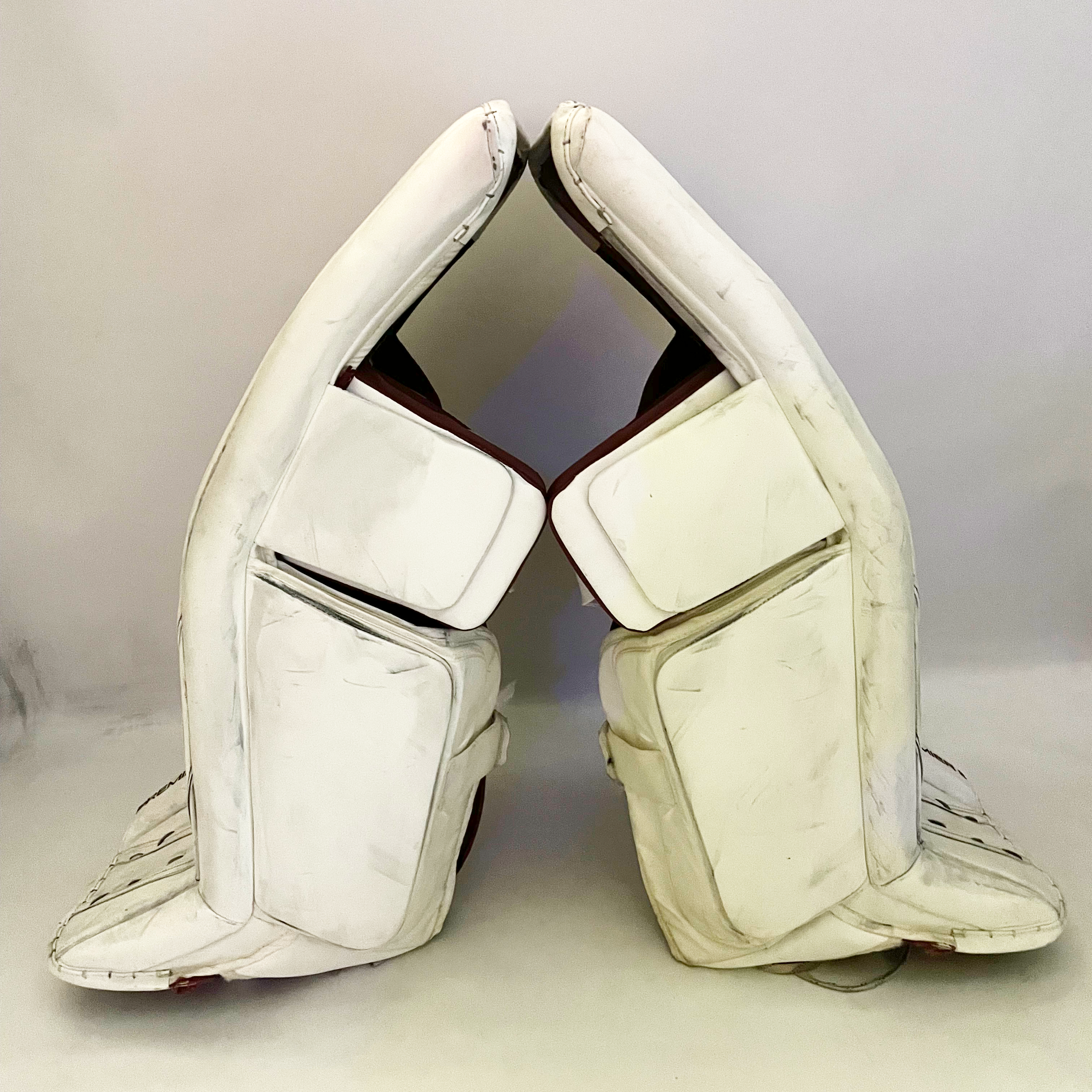 CCM Premier II - Jambières de gardien de but Pro Stock d'occasion (blanc/marron)